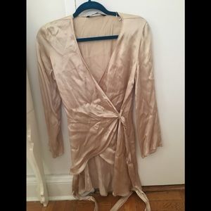 Silk wrap top in ivory